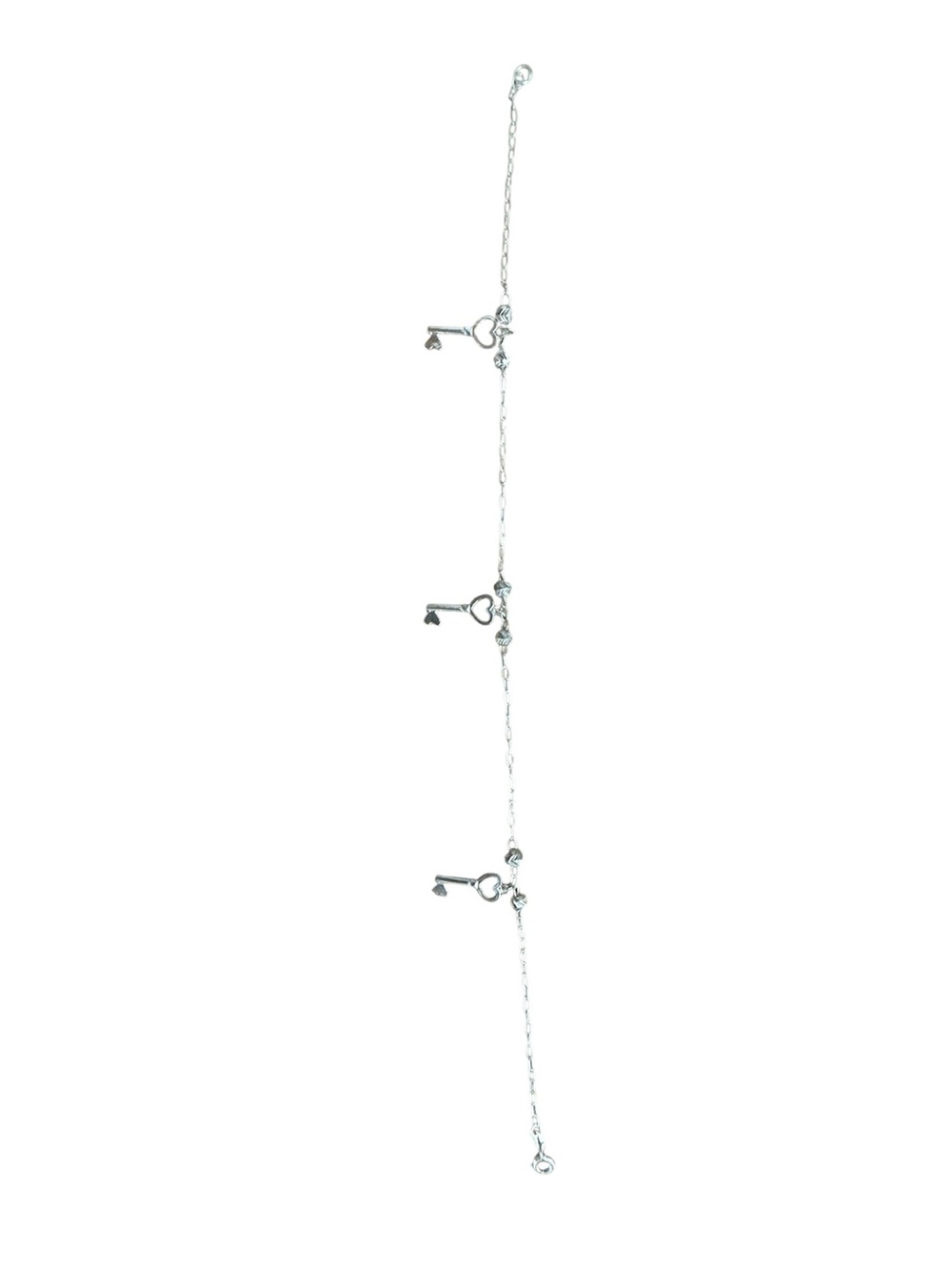 Delicate Silver Key Charm anklet for Women